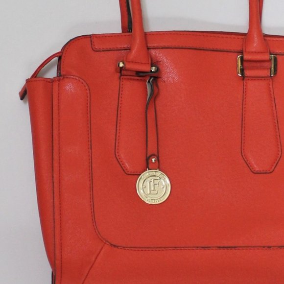 London Fog Orange Simulated Leather Satchel - Picture 5 of 11